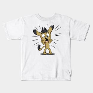 Frightened Cartoon Puppy Kids T-Shirt